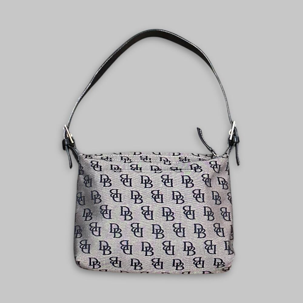 Dooney & Bourke Monogram Canvas Shoulder Bag – Black & Gray - Picture 2 of 5